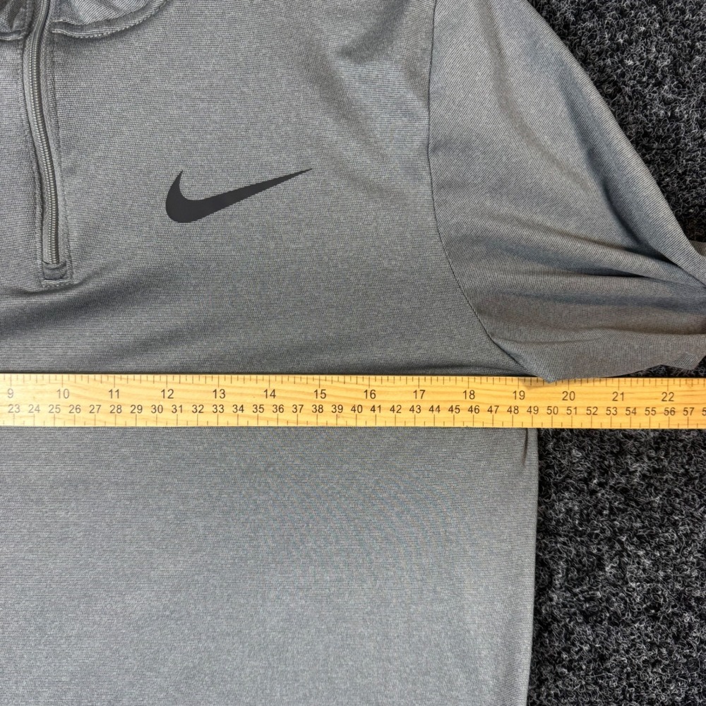 Nike Pro Dri-FIT Mens Small Gray Black Stripe Quarter Zip Pullover Training Top - Picture 5 of 6